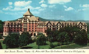 Vintage Postcard Hotel Roanoke Building Old English Inn Virginia Structure V.A.