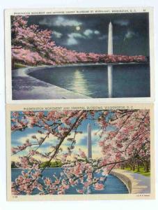 2 Linen Washington Monument & Cherry Blossoms Washington DC