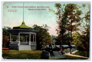 1909 Band Stand Cannon Beaver Park Exterior Cedar Rapids Iowa Vintage Postcard