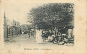 Senegal Bamako market vintage postcard 