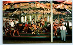 OCEAN CITY, Maryland MD ~ Boardwalk MERRY GO ROUND Carousel c1960s Postcard