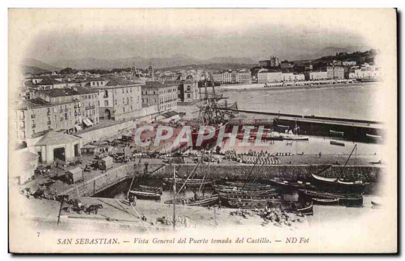 Old Postcard Spain Espana Spain San Sebastian del Puerto tomada Vista general...