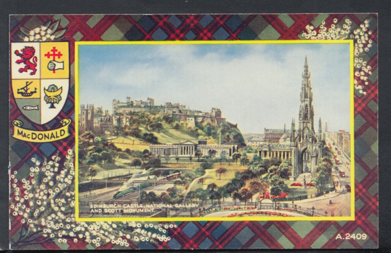 Scotland Postcard - Edinburgh Castle, National Gallery & Scott Monument  RS14742