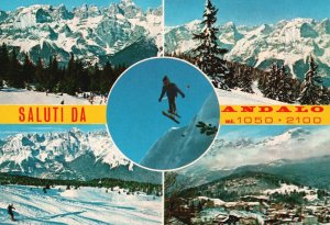 Postcard Saluti Da Andalu Mountains On Winter Snow Skiing