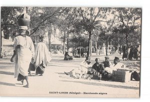 Saint Louis Senegal Postcard 1901-1907 Marchands Negres Merchants Market