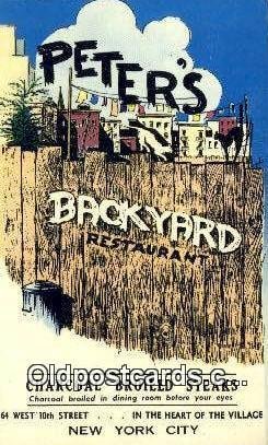 Peter's Backyard Restaurant, New York City, NYC USA Unused close to perfect, ...