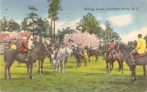 Riding Scene. Southern Pines, N.C. Nice vintage American postcard