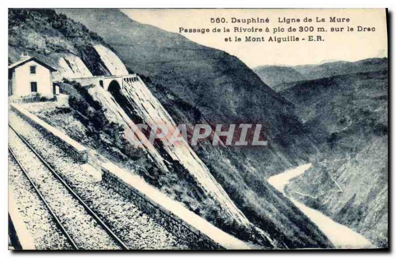 Old Postcard Dauphine line Mure. Passage of the Rivoire on the Drac and Mont ...