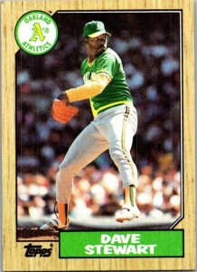 1987 Topps Baseball Card Dave Stewart Oakland Athletics s2353