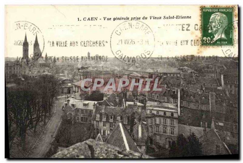 Old Postcard Caen Vue Generale du Vieux Saint Etienne Jack