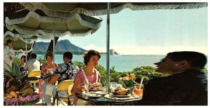 Coral Lanai Terrace Halekulani Hotel Waikiki Beach Diamond Head Hawaii Postcard