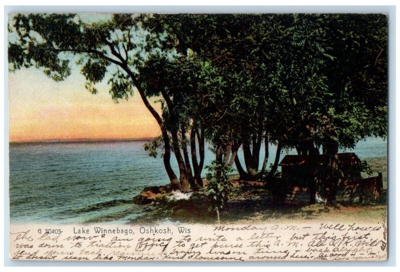 1909 View Of Lake Winnebago Oshkosh Wisconsin WI Antique Posted Postcard