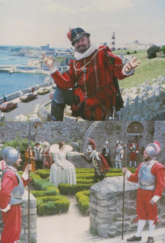 Sir Francis Drake Plymouth Tudor Costume Armada Experience Pageant 2x Postcard s