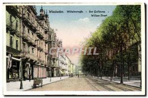 Old Postcard Wiesbaden Wihelmstrabe Friseur Hairdresser