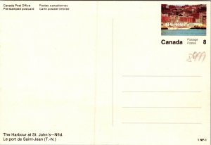 Harbour St John's Newfoundland Canada Prestamped Postcard unused 1980s