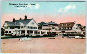 ATLANTIC CITY, New Jersey NJ   Cottages on BEACH FRONT, CHELSEA c1910s Postcard