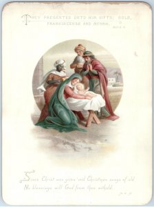1870s-80s Religious Scene Christmas Trade Card #DD