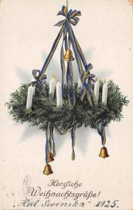 BG3908 weihnachten christmas candle bell fir branch germany greetings