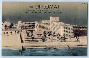 c1940 Hollywood Florida FL Vintage Postcard Diplomat Hotel Country Club Air View