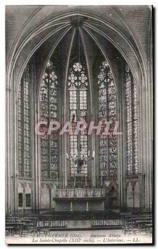 Old Postcard Saint Germer Oise Abbey La Sainte Chapelle The Interior