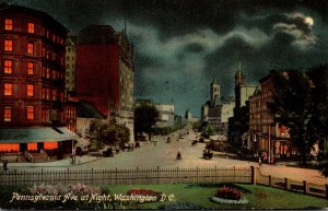 Washington D C Trolleys On Pennsylvania Avenue At Night