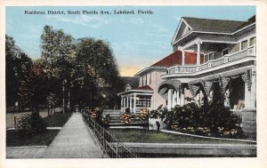 South Florida Avenue Residence District Lakeland Florida 1920c postcard
