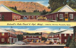 BIDWELL'S AUTO COURT Lincoln Hwy Roadside Pocatello Idaho 1940s Vintage Postcard