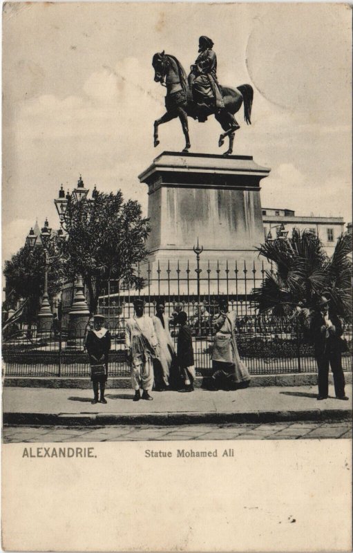 PC EGYPT, ALEXANDRIE, STATUE MOHAMED ALI, Vintage Postcard (b43903)