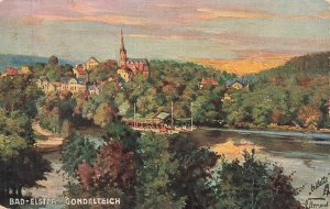 Bad Elster Gondelteich Oilette Postcard 1905 Raphael Tuck Germany Church