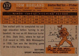 1960 Topps Baseball Card Tom Roland Boston Red Sox sk10532