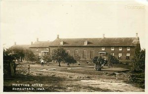 IA, Homestead, Iowa, Meeting House, RPPC