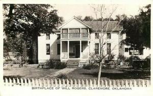 OK, Claremore, Oklahoma, Will Roger, Birthplace, RPPC