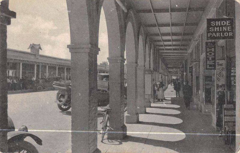 El Centro California Street Scene Shoe Shine Parlor Vintage Postcard AA28526