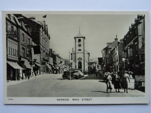 Cumbria Lake District KESWICK Main Street c1950s RP Postcard by Aero Pictorial