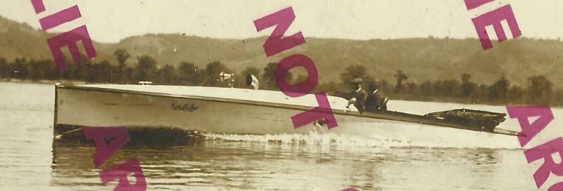 Milwaukee WISCONSIN RPPC c1915 ADVERTISING Motor SPEED BOAT Boating CHICAGO