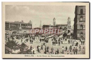 Old Postcard Koln A Rh Ramp Der Der Hohenzollernbrücke Tramway