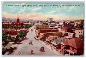 1910 General View Business Section Rio Grande Opposite Side El Paso TX Postcard