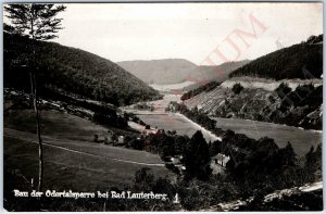 c1950s Bad Lauterberg, Germany RPPC Oder Dam Construction Birds Eye Photo A168