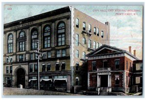 1908 City Hall And Masonic Building Exterior Pawtucket Rhode Island RI Postcard 