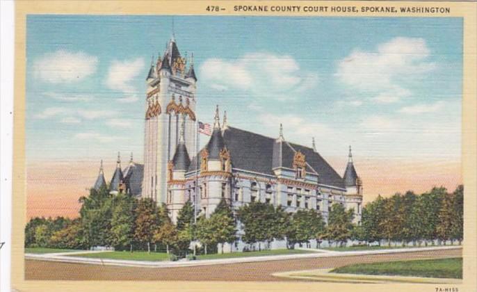 Washington Spokane County Court House Curteich