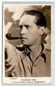 c1940 RPPC Actor Franchot Tone, Pipe. Vintage Postcard F6E