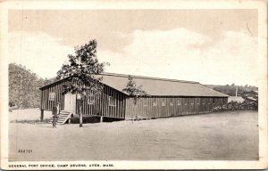 Vtg Ayer Massachusetts MA General Post Office Camp Devens 1915 Military Postcard