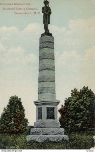 GREENSBORO, North Carolina, 00-10s; Colonial Monument, Guilford Battle Ground