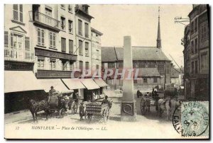 Old Postcard Honfleur Place L Obelique