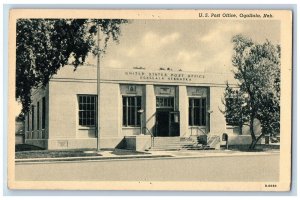 Ogallala Nebraska NE Postcard US Post Office Building Scene Street c1930's