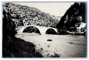 1918 Old Bridge Dog River View Beirut Lebanon RPPC Photo Posted Postcard 