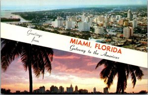 Greetings From Miami Florida Split View