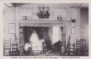 Massachusetts Amherst The Lord Jeffery Fireplace With Window In Living Room A...