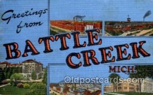Battle Creek, Michigan Large Letter Town 1948 postal used 1949