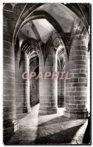 Modern Postcard Mont St Michel L & # 39Abbaye The Crypt of Big Pillars